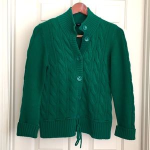 Style & Co. Button Down Sweater Size Large Green Long Sleeves